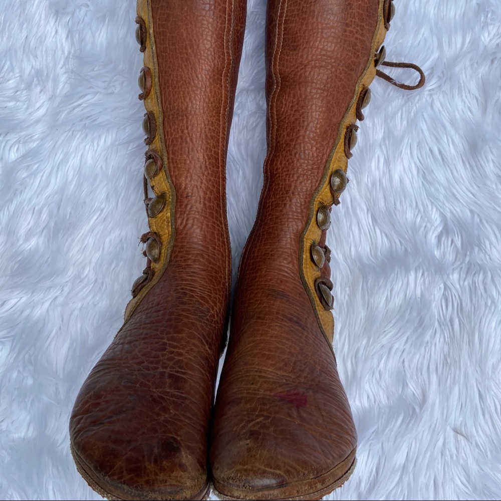 RARE Renaissance Moccasins Buffalo Knee High Boots